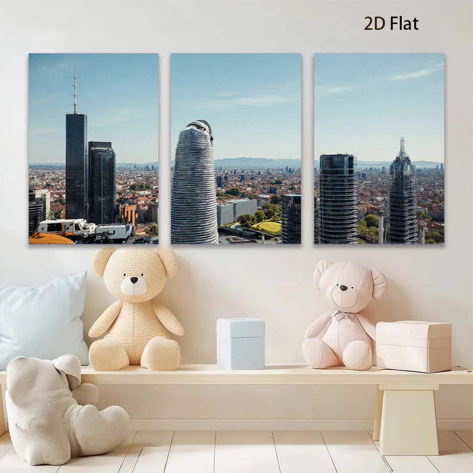 2D flat 1pc Mexico City Skyline Modern Tower Views Cityscape Wall Art Decor Living Room Bedroom Office Gallery Wrapped Canvas Prints Home Décor Farmhouse Rustic Teal Blue