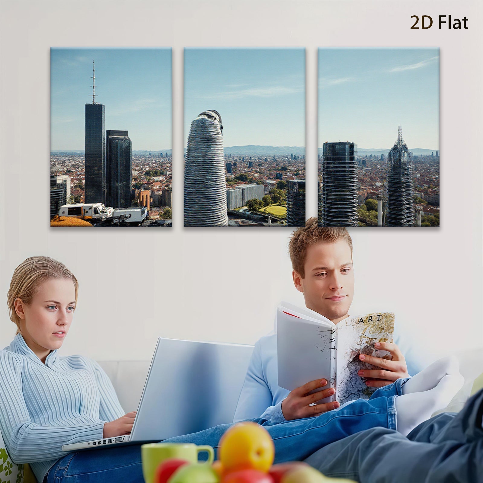 2D flat 1pc Mexico City Skyline Modern Tower Views Cityscape Wall Art Decor Living Room Bedroom Office Gallery Wrapped Canvas Prints Home Décor Farmhouse Rustic Teal Blue
