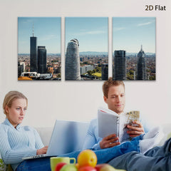 2D flat 1pc Mexico City Skyline Modern Tower Views Cityscape Wall Art Decor Living Room Bedroom Office Gallery Wrapped Canvas Prints Home Décor Farmhouse Rustic Teal Blue