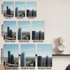 2D flat 1pc Mexico City Skyline Modern Tower Views Cityscape Wall Art Decor Living Room Bedroom Office Gallery Wrapped Canvas Prints Home Décor Farmhouse Rustic Teal Blue