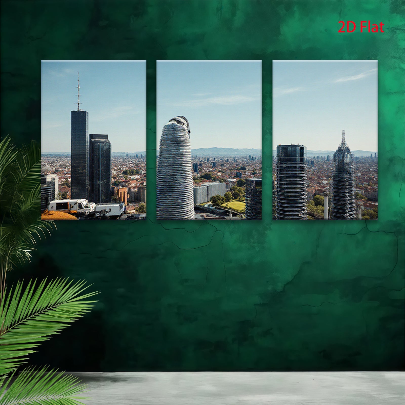2D flat 1pc Mexico City Skyline Modern Tower Views Cityscape Wall Art Decor Living Room Bedroom Office Gallery Wrapped Canvas Prints Home Décor Farmhouse Rustic Teal Blue