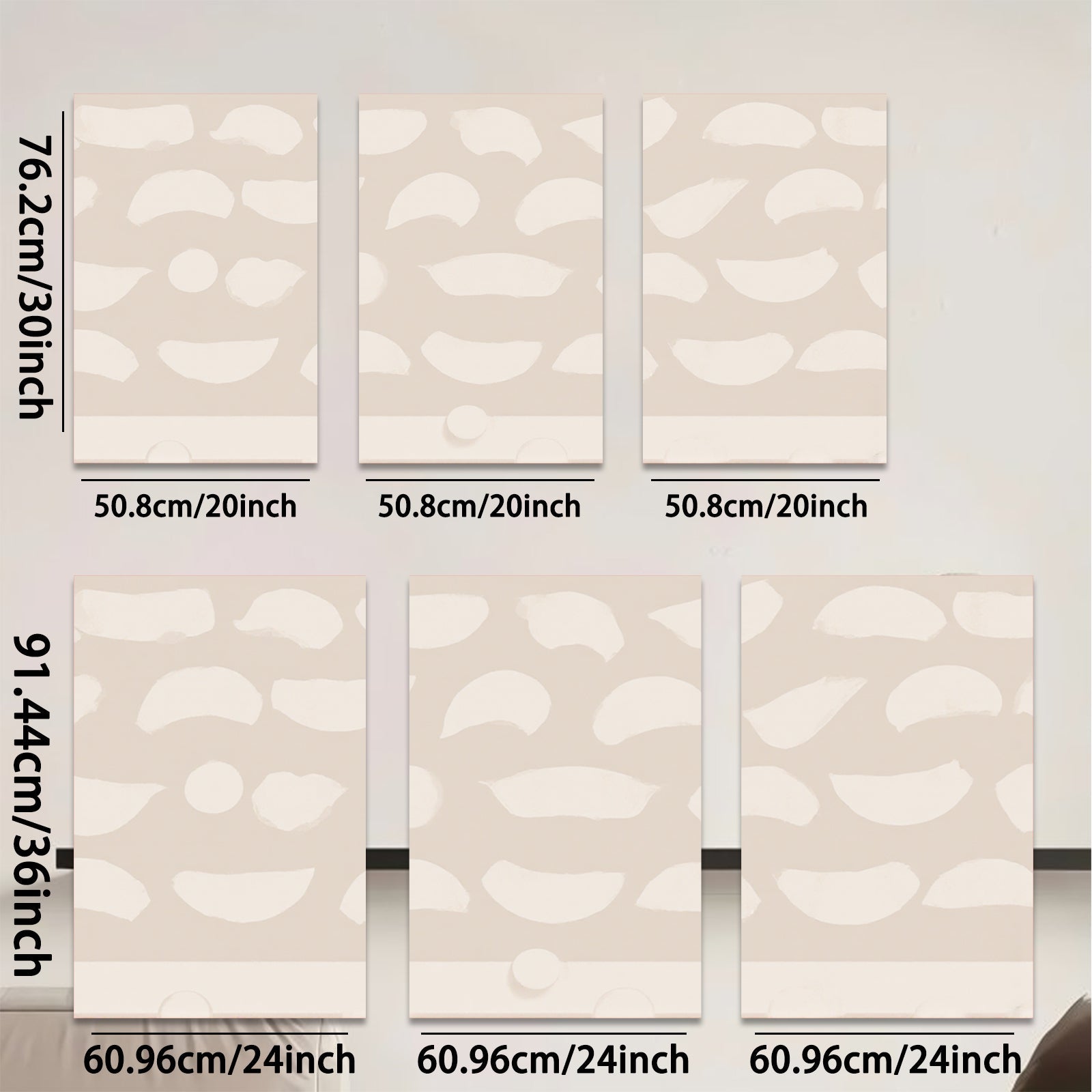 2D flat 1pc Minimalist Beige Abstract Shapes Wall Art Modern Farmhouse Decor Living Room Bedroom Canvas Prints Gallery Wrapped Ready to Hang Trending Now