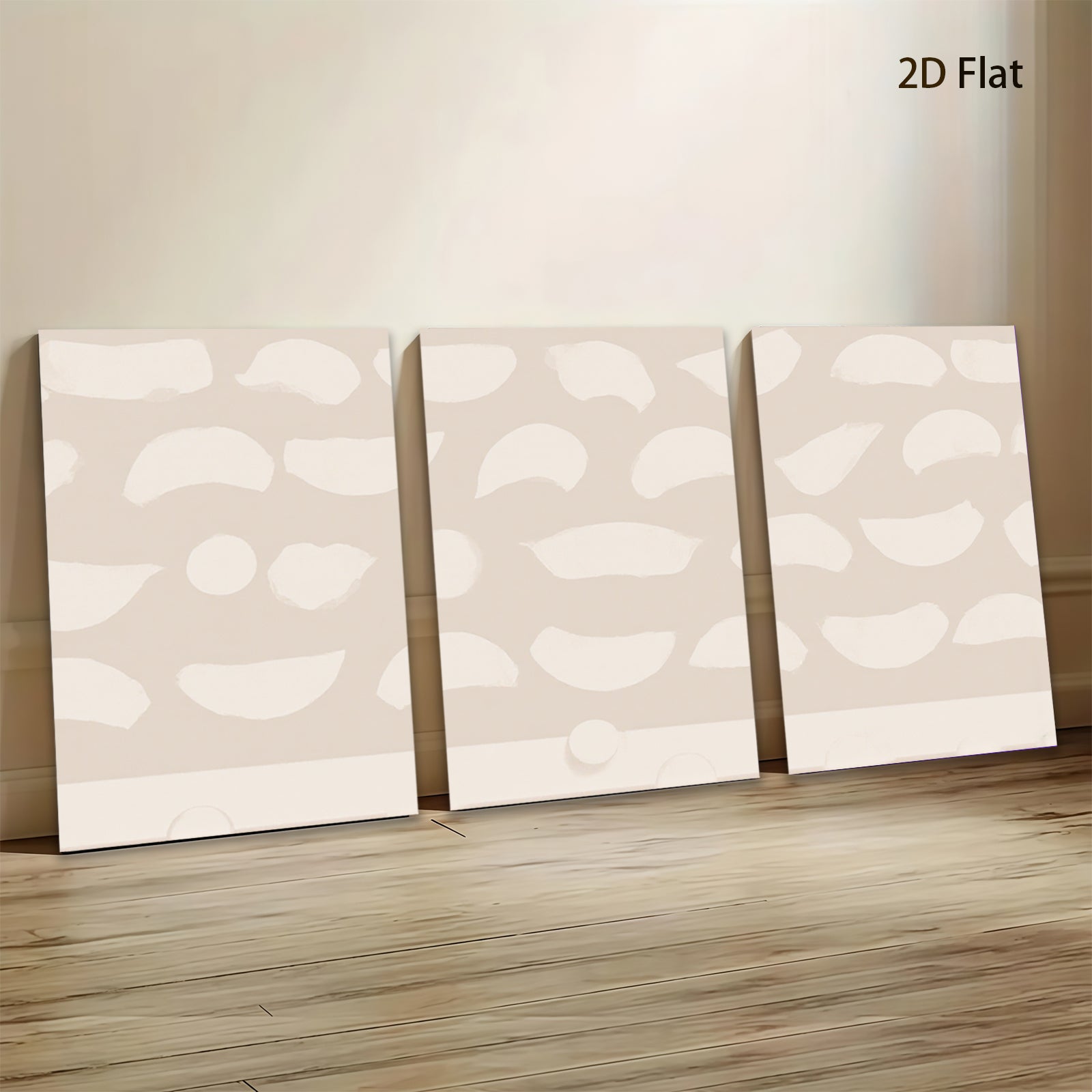 2D flat 1pc Minimalist Beige Abstract Shapes Wall Art Modern Farmhouse Decor Living Room Bedroom Canvas Prints Gallery Wrapped Ready to Hang Trending Now