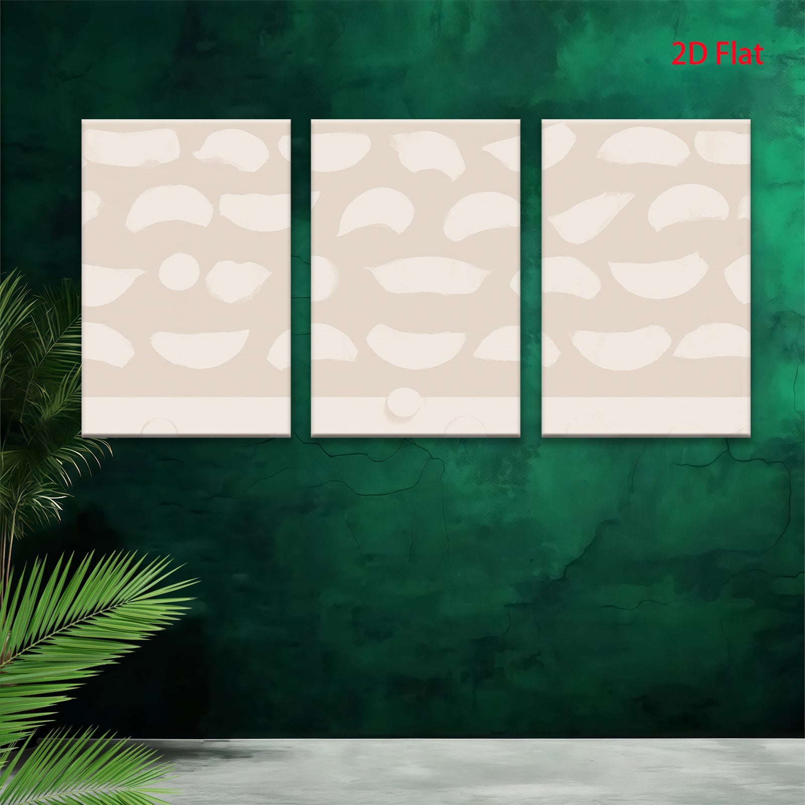 2D flat 1pc Minimalist Beige Abstract Shapes Wall Art Modern Farmhouse Decor Living Room Bedroom Canvas Prints Gallery Wrapped Ready to Hang Trending Now