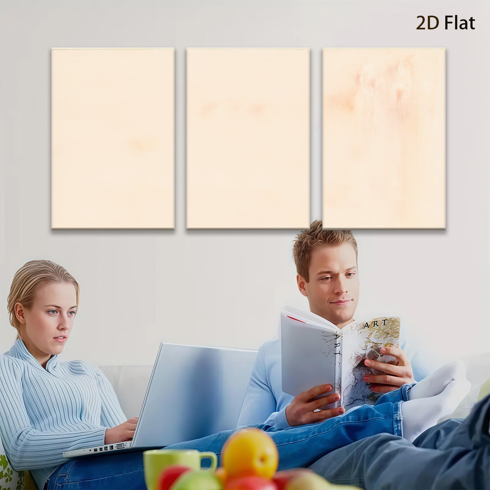 2D flat 1pc Minimalist Beige Abstract Wall Art Modern Canvas Painting for Living Room Bedroom Home Decor Gallery Wrapped Ready to Hang Farmhouse Style