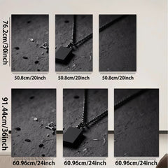 2D flat 1pc Minimalist Black Pendant Necklace Modern Jewelry Gift for Men Women Bedroom Living Room Wall Art Decor Farmhouse Aesthetic Trending Now