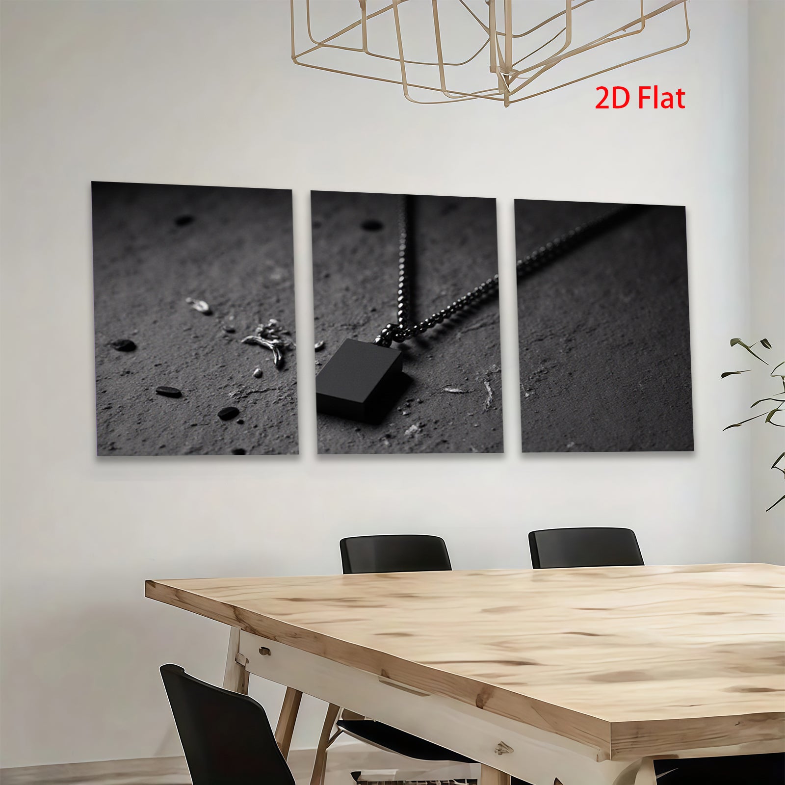 2D flat 1pc Minimalist Black Pendant Necklace Modern Jewelry Gift for Men Women Bedroom Living Room Wall Art Decor Farmhouse Aesthetic Trending Now