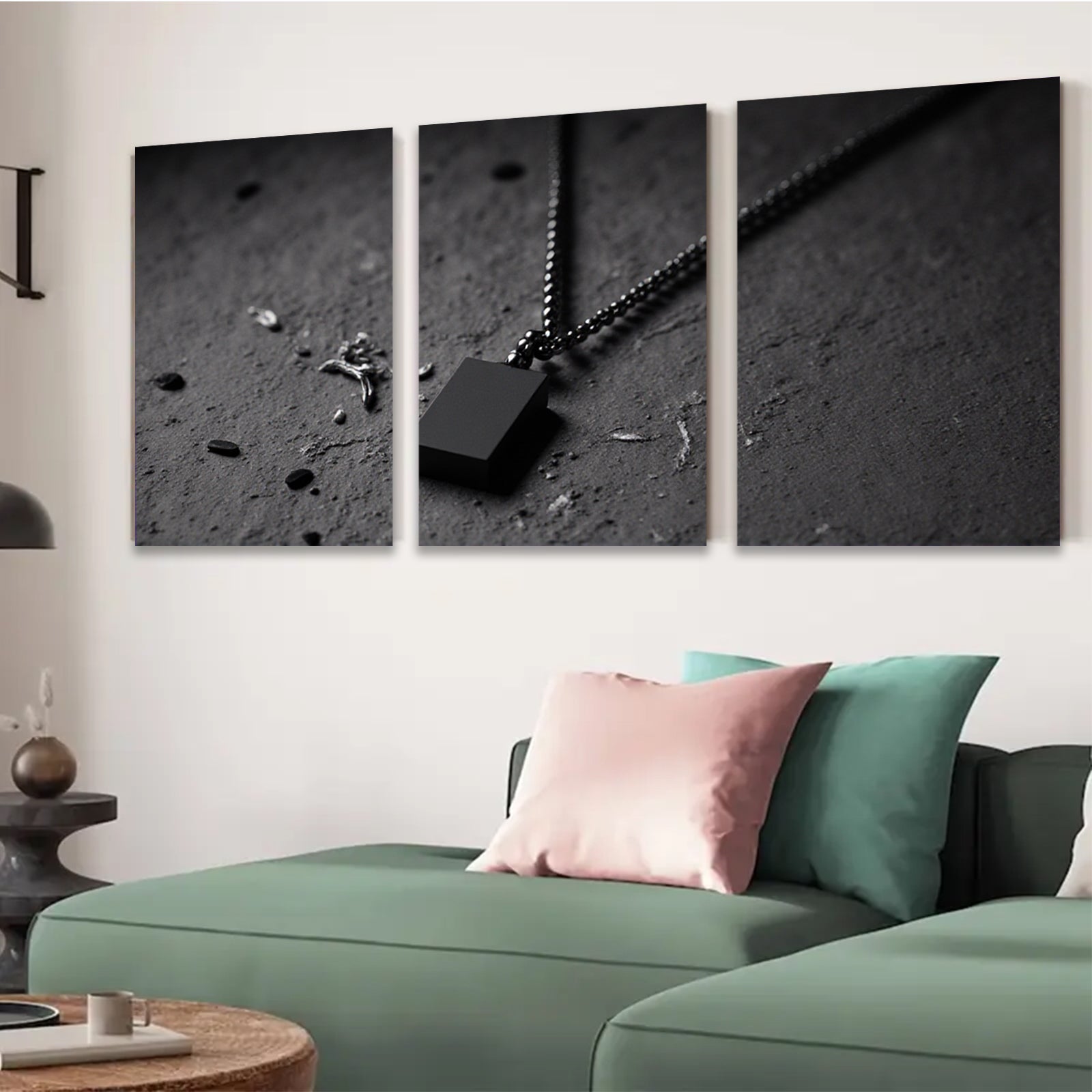 2D flat 1pc Minimalist Black Pendant Necklace Modern Jewelry Gift for Men Women Bedroom Living Room Wall Art Decor Farmhouse Aesthetic Trending Now