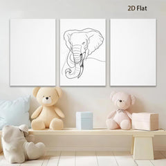 2D flat 1pc Minimalist Elephant Line Art Wall Decor Modern Farmhouse Living Room Bedroom Canvas Prints Gallery Wrapped Art Home Decor Gift Ideas Trending Now
