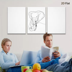 2D flat 1pc Minimalist Elephant Line Art Wall Decor Modern Farmhouse Living Room Bedroom Canvas Prints Gallery Wrapped Art Home Decor Gift Ideas Trending Now