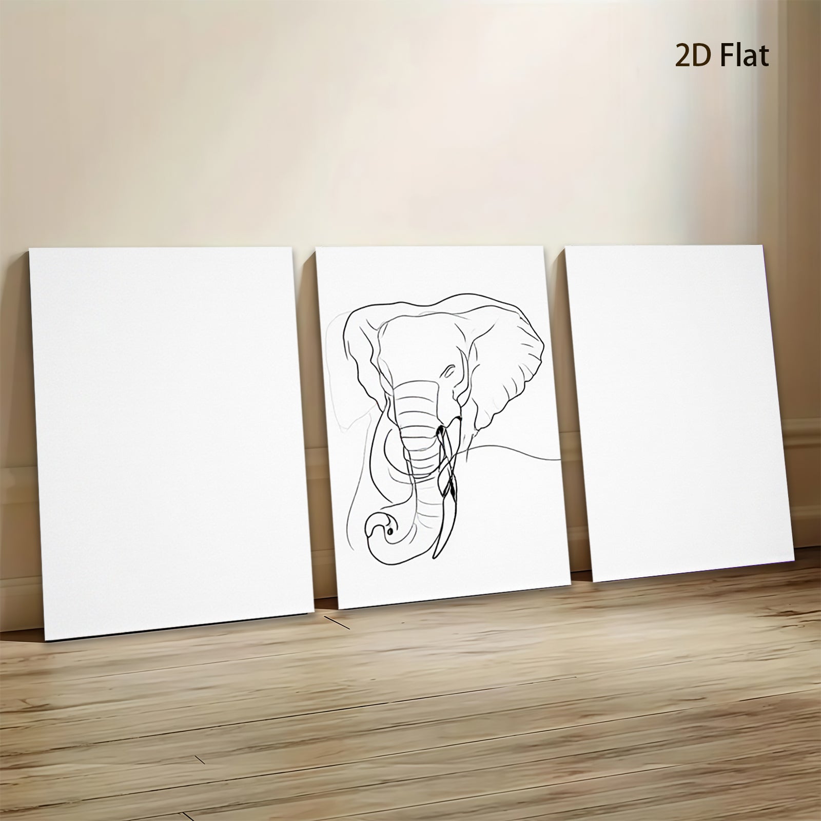 2D flat 1pc Minimalist Elephant Line Art Wall Decor Modern Farmhouse Living Room Bedroom Canvas Prints Gallery Wrapped Art Home Decor Gift Ideas Trending Now