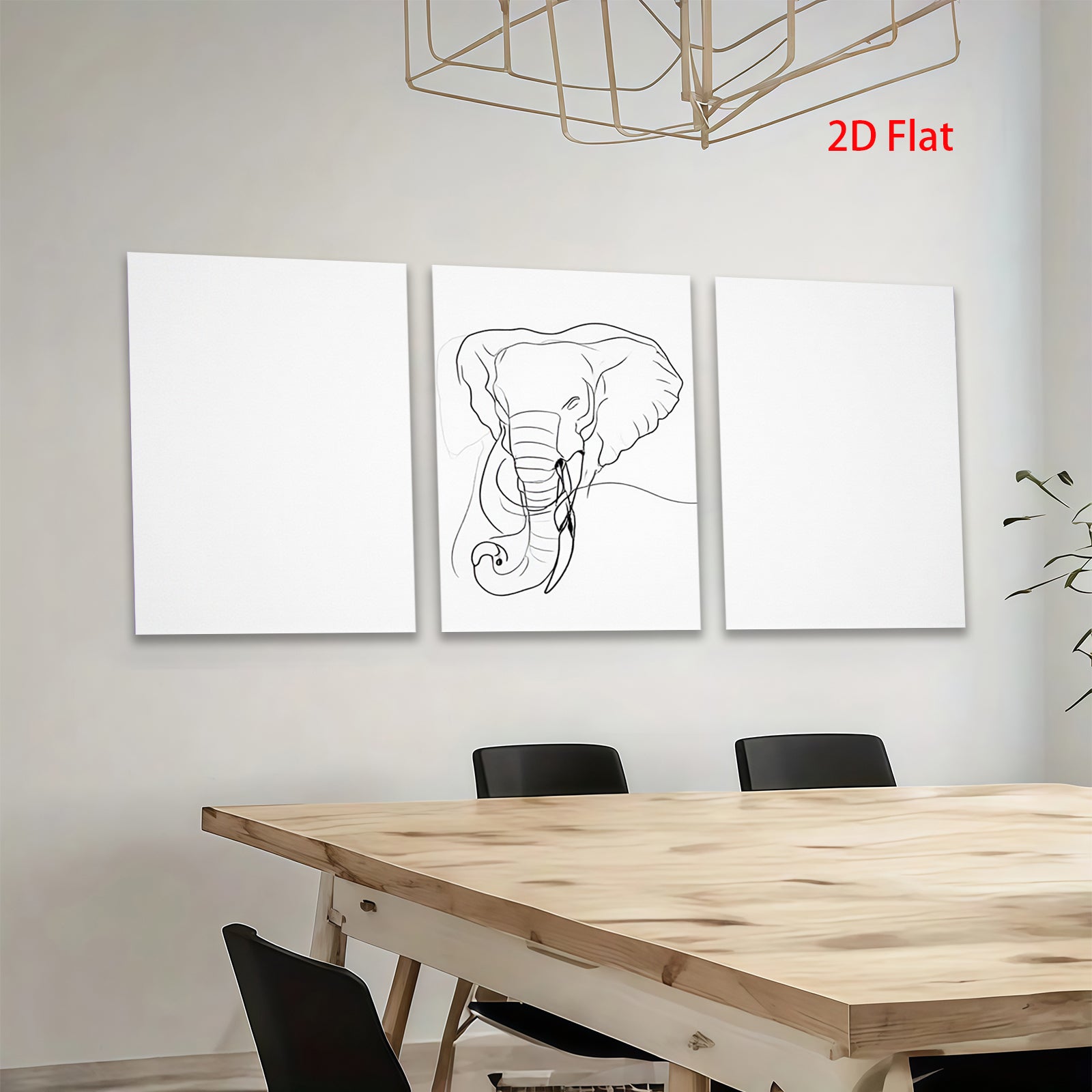 2D flat 1pc Minimalist Elephant Line Art Wall Decor Modern Farmhouse Living Room Bedroom Canvas Prints Gallery Wrapped Art Home Decor Gift Ideas Trending Now