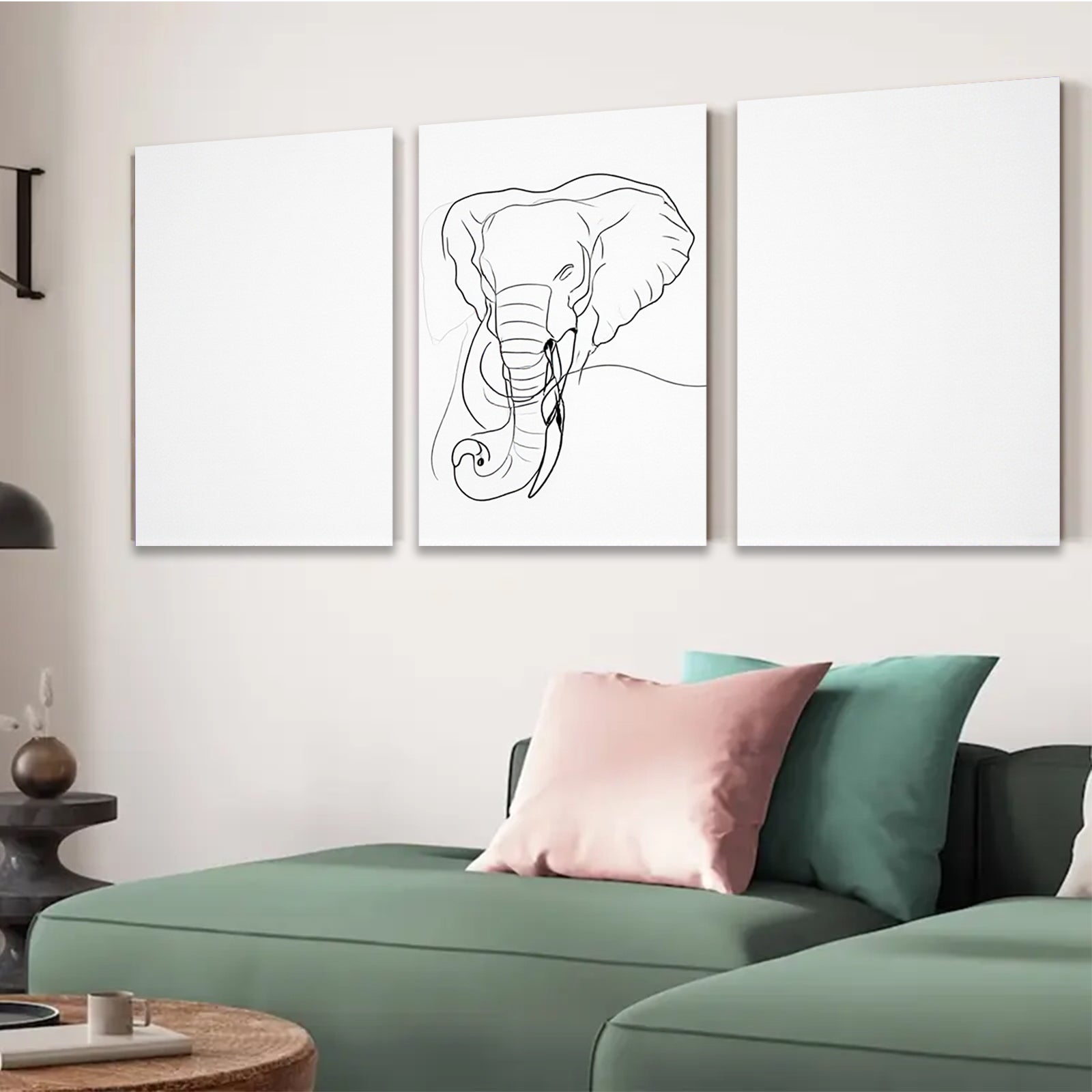 2D flat 1pc Minimalist Elephant Line Art Wall Decor Modern Farmhouse Living Room Bedroom Canvas Prints Gallery Wrapped Art Home Decor Gift Ideas Trending Now