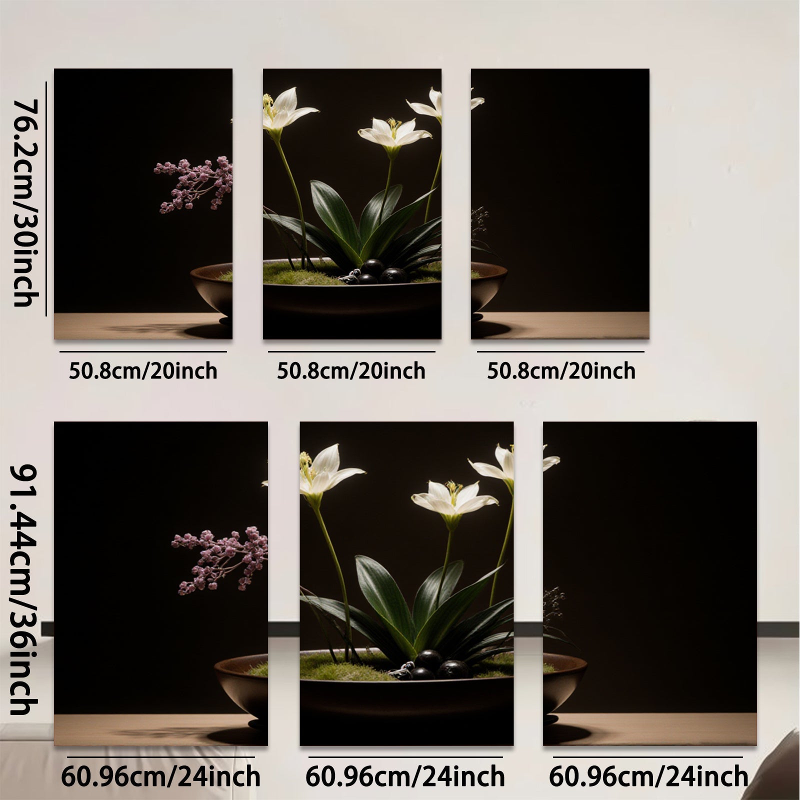 2D flat 1pc Minimalist White Lily Floral Still Life Botanical Wall Art Living Room Bedroom Home Decor Modern Farmhouse Gallery Wrapped Canvas Prints