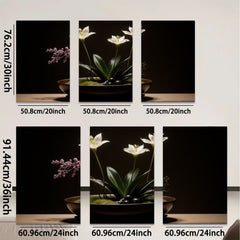 2D flat 1pc Minimalist White Lily Floral Still Life Botanical Wall Art Living Room Bedroom Home Decor Modern Farmhouse Gallery Wrapped Canvas Prints