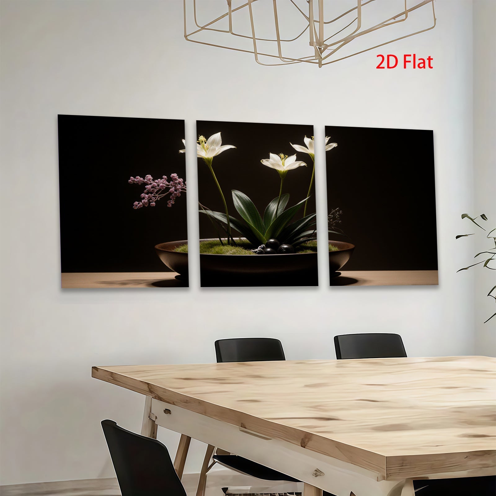 2D flat 1pc Minimalist White Lily Floral Still Life Botanical Wall Art Living Room Bedroom Home Decor Modern Farmhouse Gallery Wrapped Canvas Prints