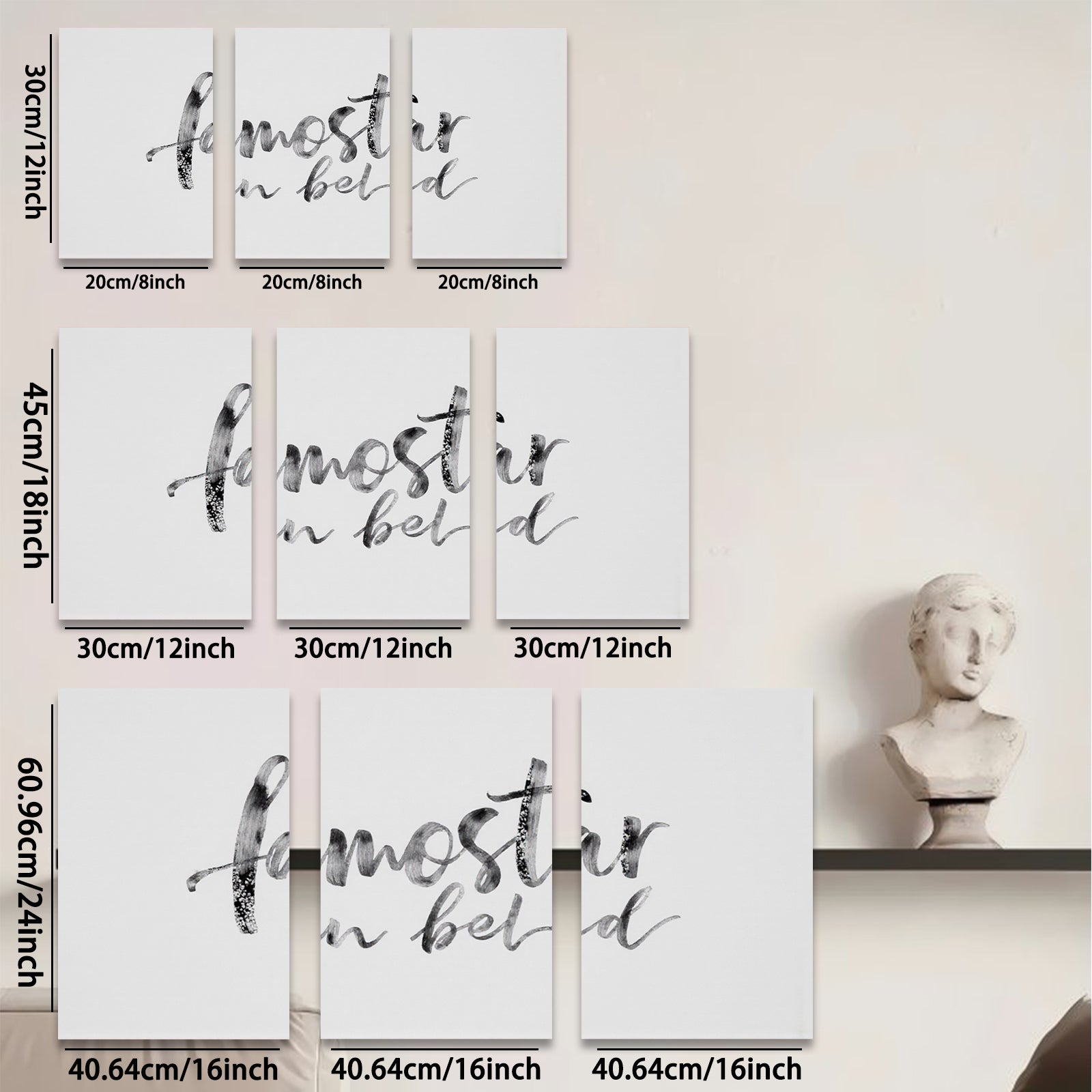 2D flat 1pc Minimalist abstract calligraphy wall art for living room bedroom office decor farmhouse style modern canvas prints gallery wrapped ready to hang