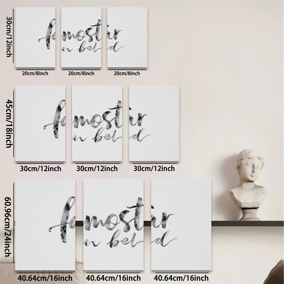2D flat 1pc Minimalist abstract calligraphy wall art for living room bedroom office decor farmhouse style modern canvas prints gallery wrapped ready to hang