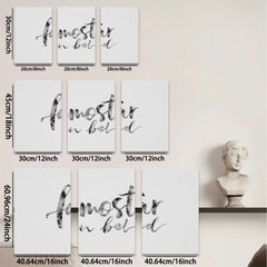 2D flat 1pc Minimalist abstract calligraphy wall art for living room bedroom office decor farmhouse style modern canvas prints gallery wrapped ready to hang