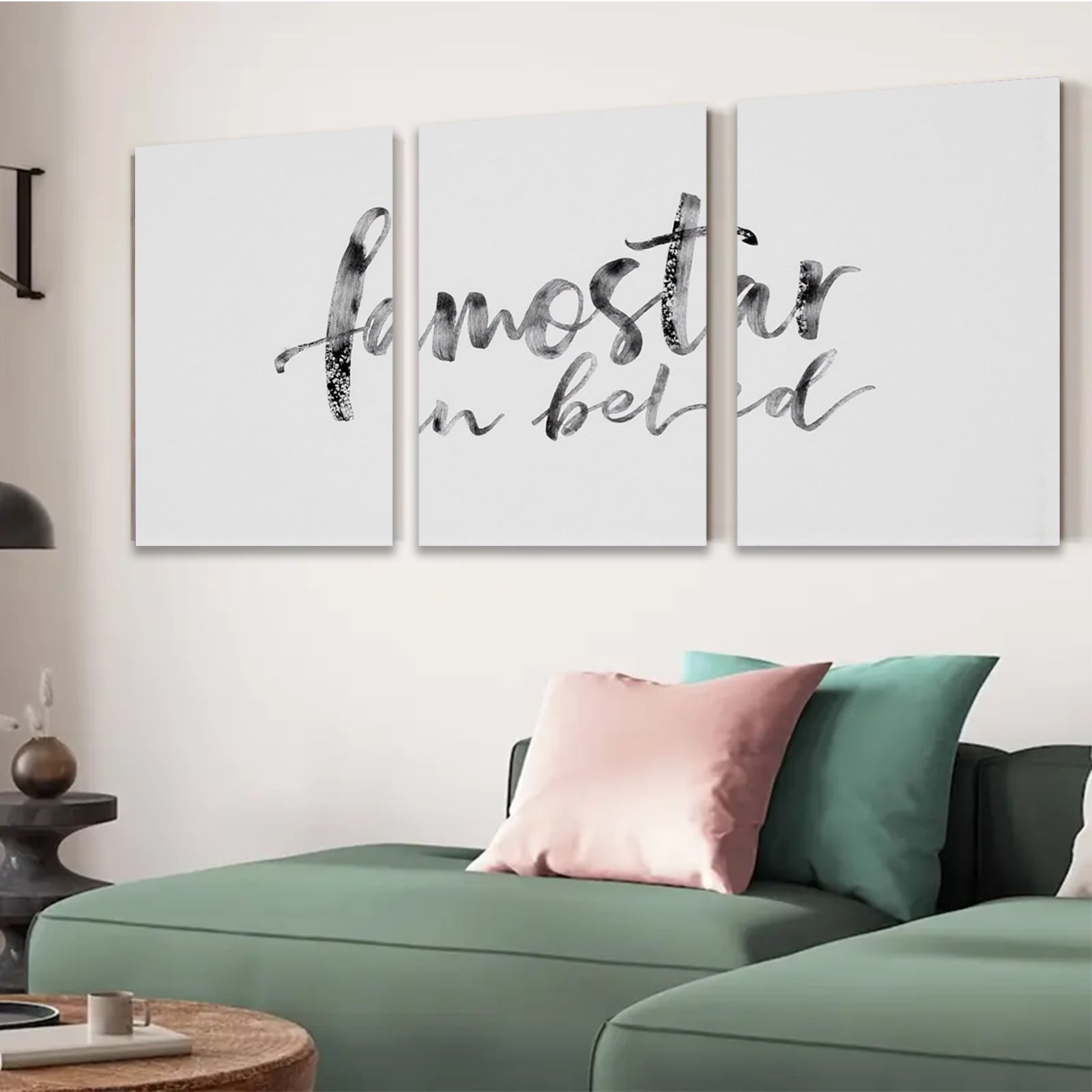 2D flat 1pc Minimalist abstract calligraphy wall art for living room bedroom office decor farmhouse style modern canvas prints gallery wrapped ready to hang