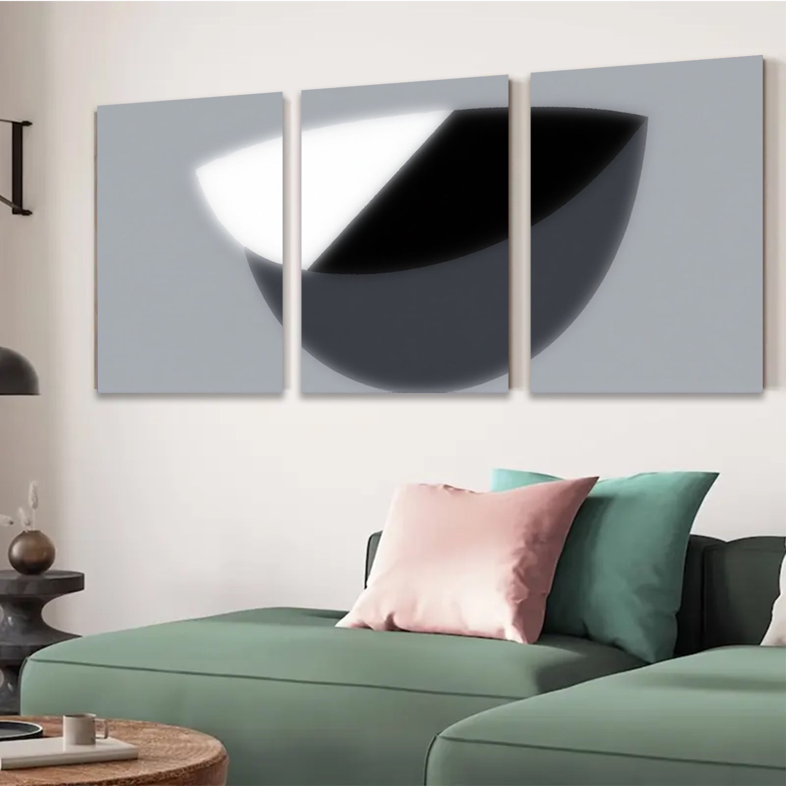 2D flat 1pc Minimalist abstract sphere art wall decor modern farmhouse living room bedroom canvas prints gallery wrapped ready to hang oversized statement piece