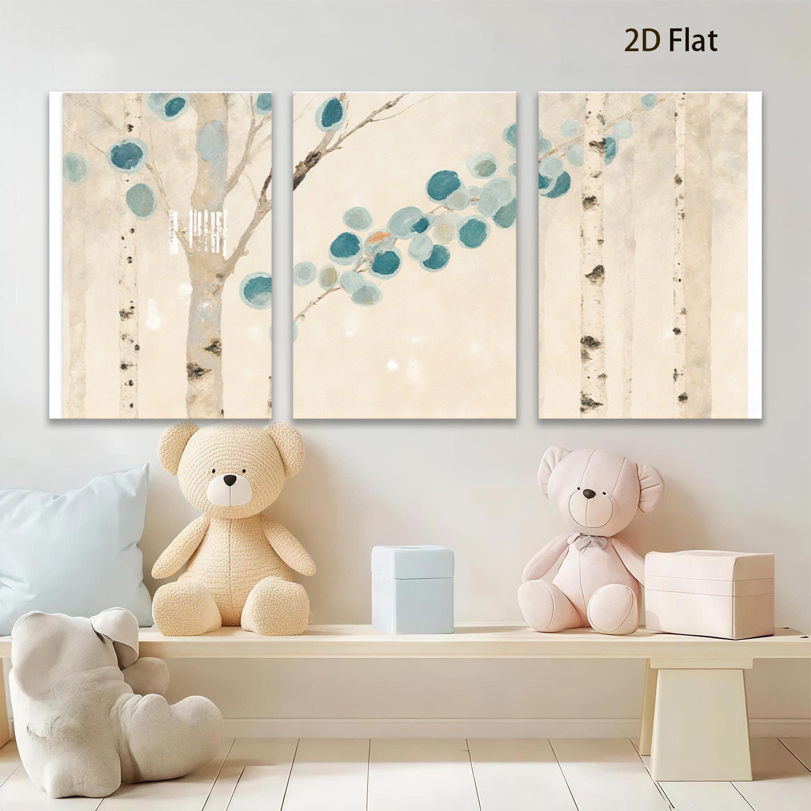 2D flat 1pc Minimalist birch trees botanical wall art print for living room bedroom home decor farmhouse style canvas prints modern art