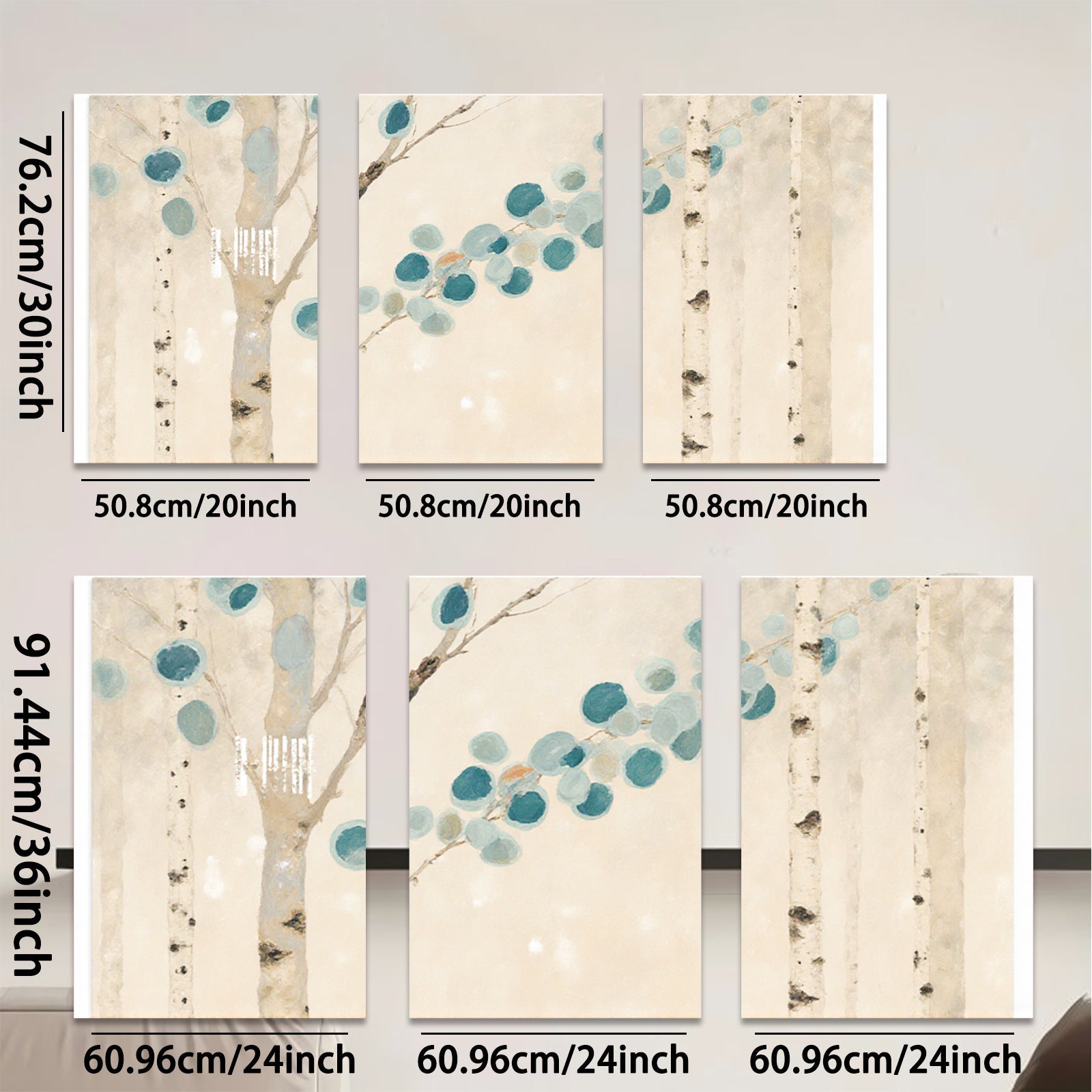 2D flat 1pc Minimalist birch trees botanical wall art print for living room bedroom home decor farmhouse style canvas prints modern art