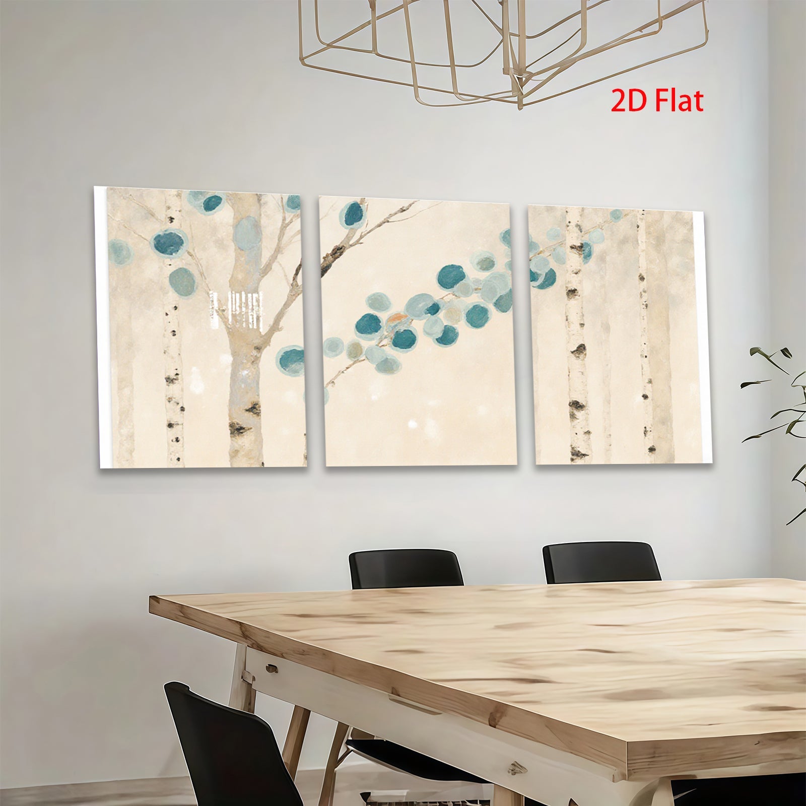 2D flat 1pc Minimalist birch trees botanical wall art print for living room bedroom home decor farmhouse style canvas prints modern art