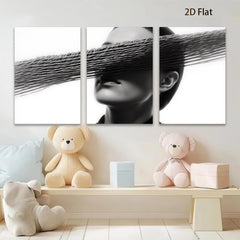 2D flat 1pc Minimalist face portrait modern wall art for living room bedroom office gallery wrapped canvas prints farmhouse decor botanical style