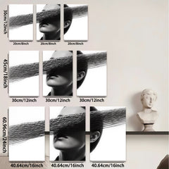 2D flat 1pc Minimalist face portrait modern wall art for living room bedroom office gallery wrapped canvas prints farmhouse decor botanical style