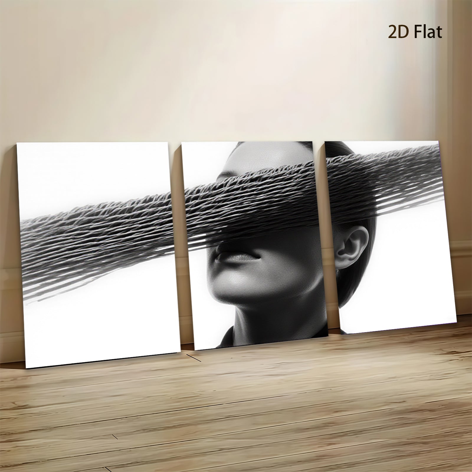 2D flat 1pc Minimalist face portrait modern wall art for living room bedroom office gallery wrapped canvas prints farmhouse decor botanical style