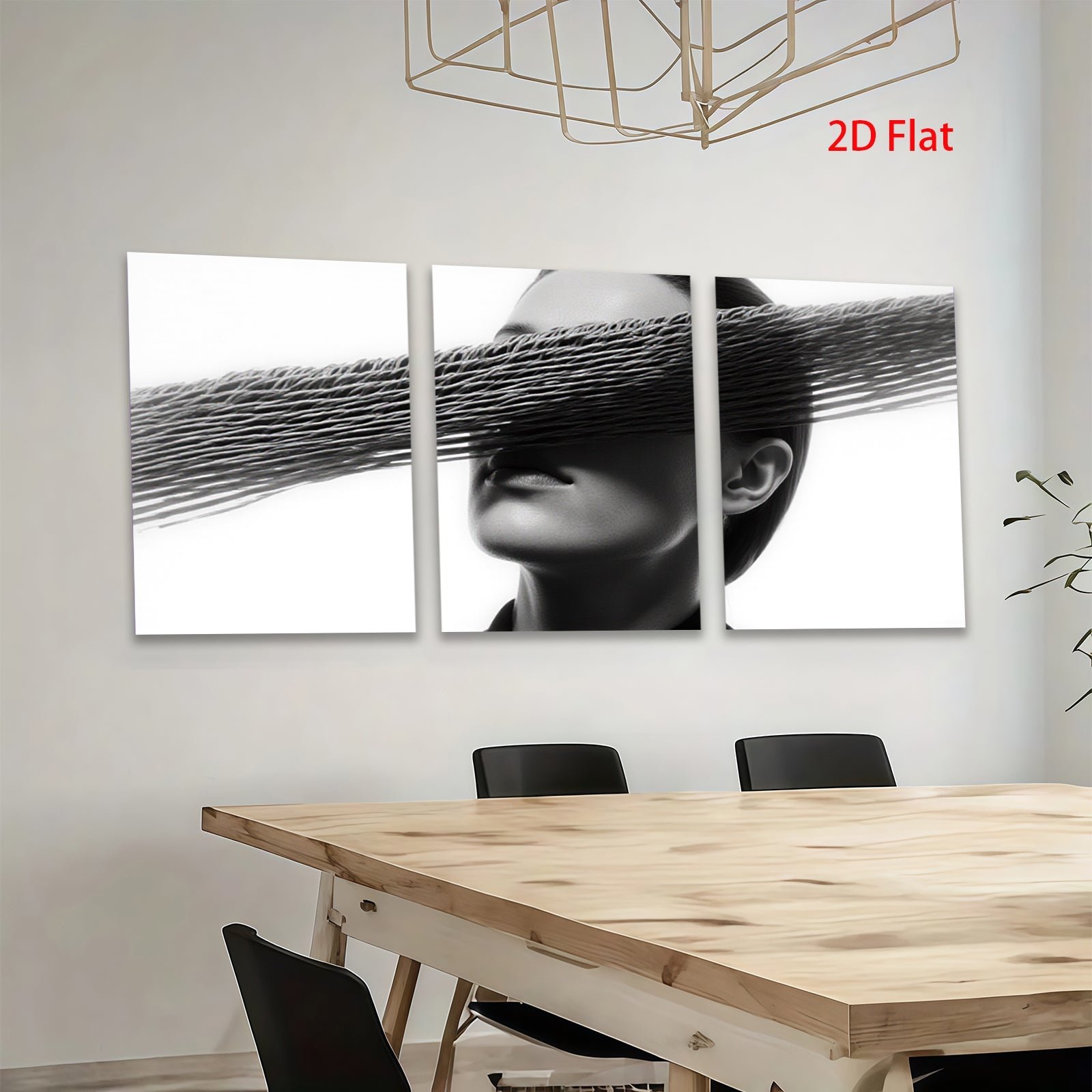 2D flat 1pc Minimalist face portrait modern wall art for living room bedroom office gallery wrapped canvas prints farmhouse decor botanical style