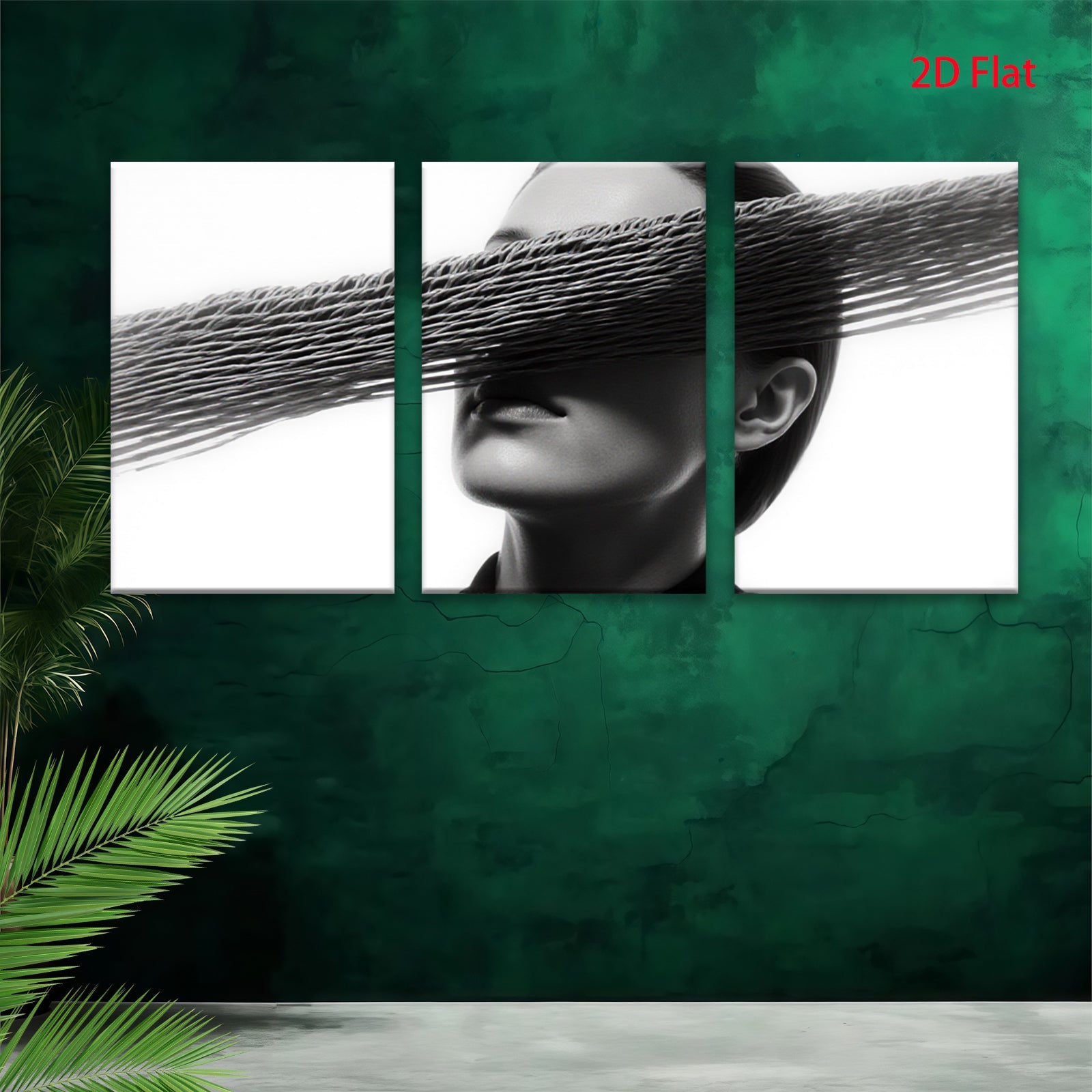 2D flat 1pc Minimalist face portrait modern wall art for living room bedroom office gallery wrapped canvas prints farmhouse decor botanical style