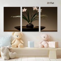 2D flat 1pc Minimalist floral still life botanical art dining room bedroom gallery wrapped canvas modern farmhouse wall decor