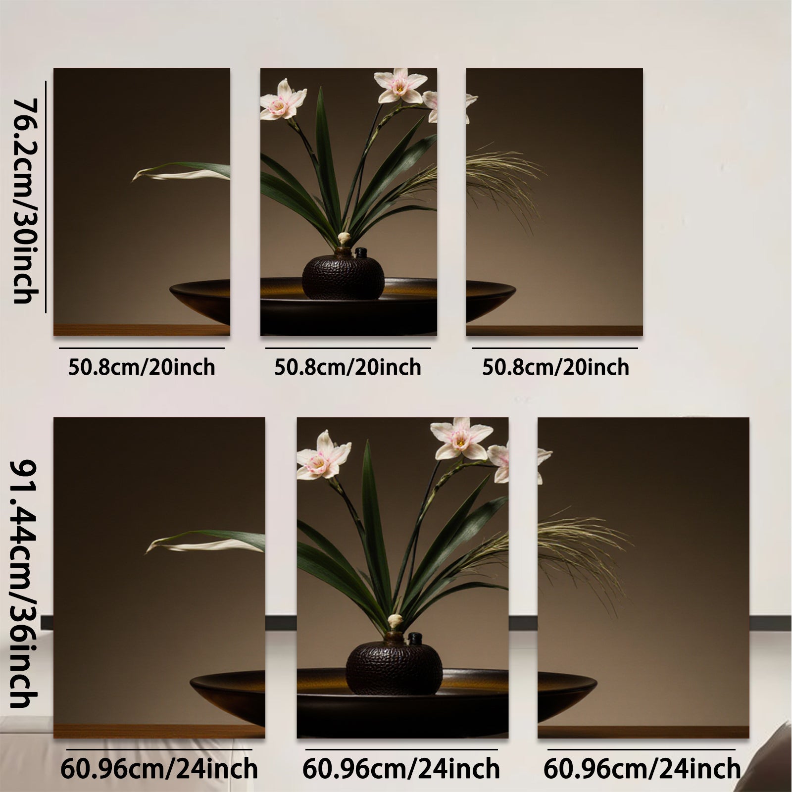 2D flat 1pc Minimalist floral still life botanical art dining room bedroom gallery wrapped canvas modern farmhouse wall decor