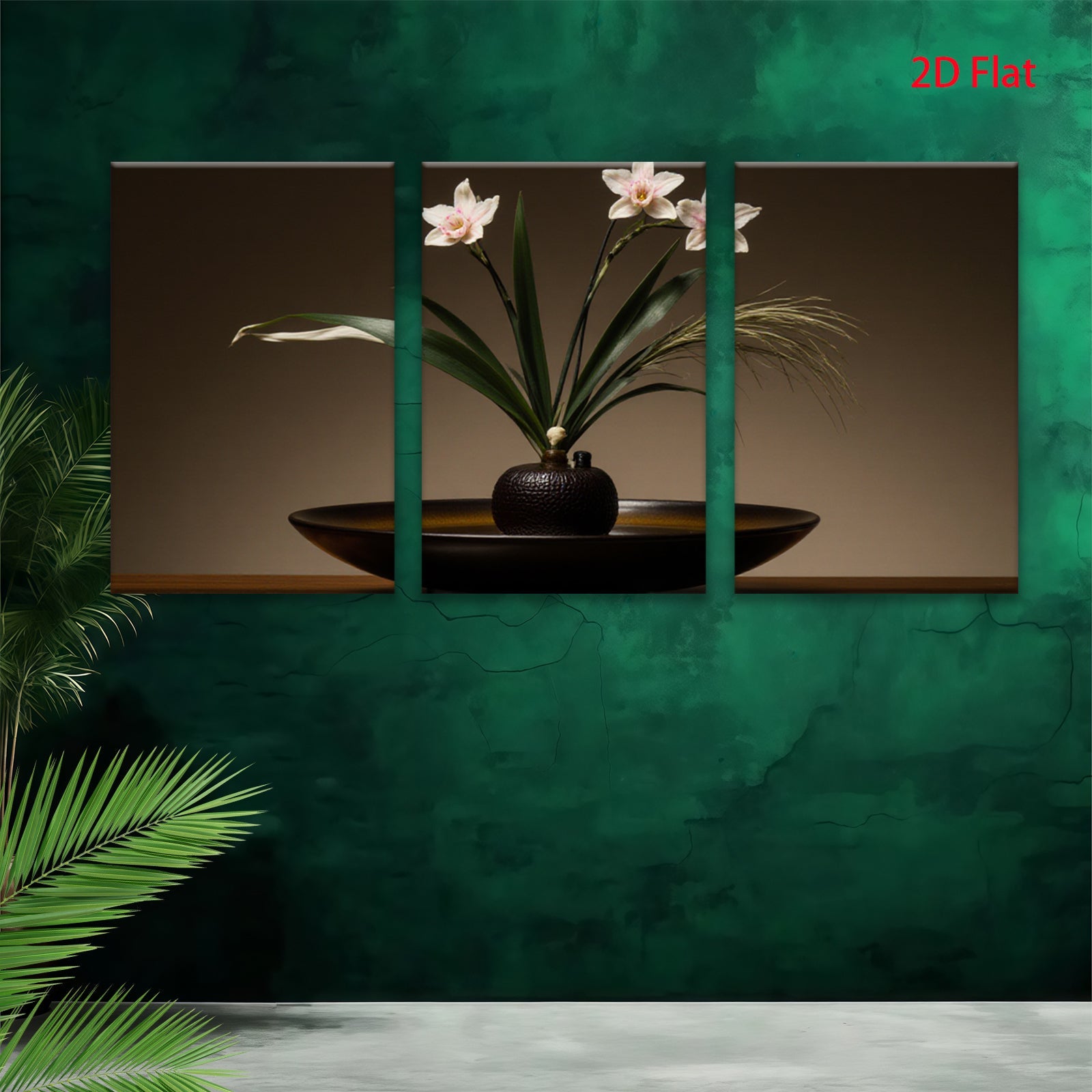 2D flat 1pc Minimalist floral still life botanical art dining room bedroom gallery wrapped canvas modern farmhouse wall decor