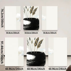 2D flat 1pc Minimalist vase with wheat stalks farmhouse wall art for living room bedroom gallery wrapped canvas print modern botanical decor