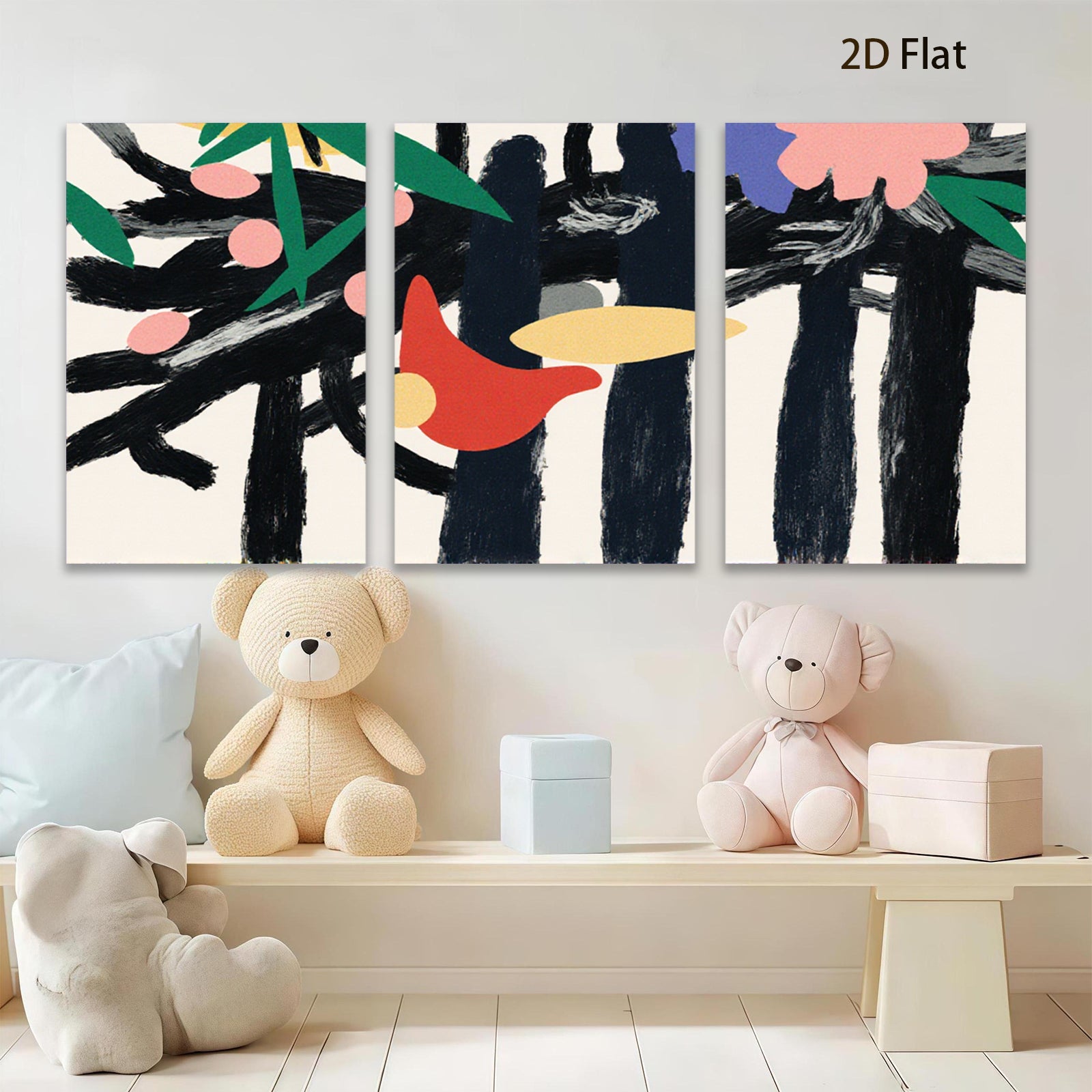 2D flat 1pc Modern Abstract Botanical Forest Wall Art Decor Living Room Bedroom Canvas Prints Gallery Wrapped Artwork Home Decor Farmhouse Style Trending Now