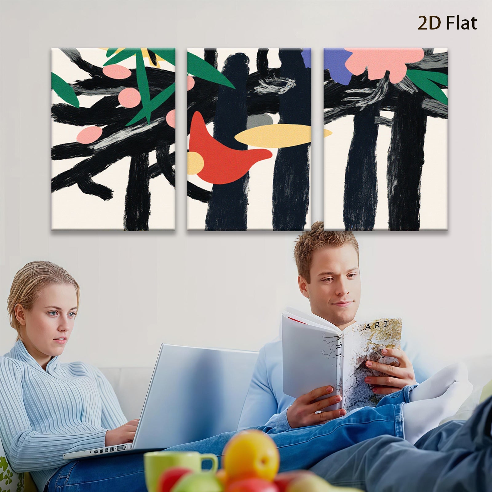 2D flat 1pc Modern Abstract Botanical Forest Wall Art Decor Living Room Bedroom Canvas Prints Gallery Wrapped Artwork Home Decor Farmhouse Style Trending Now