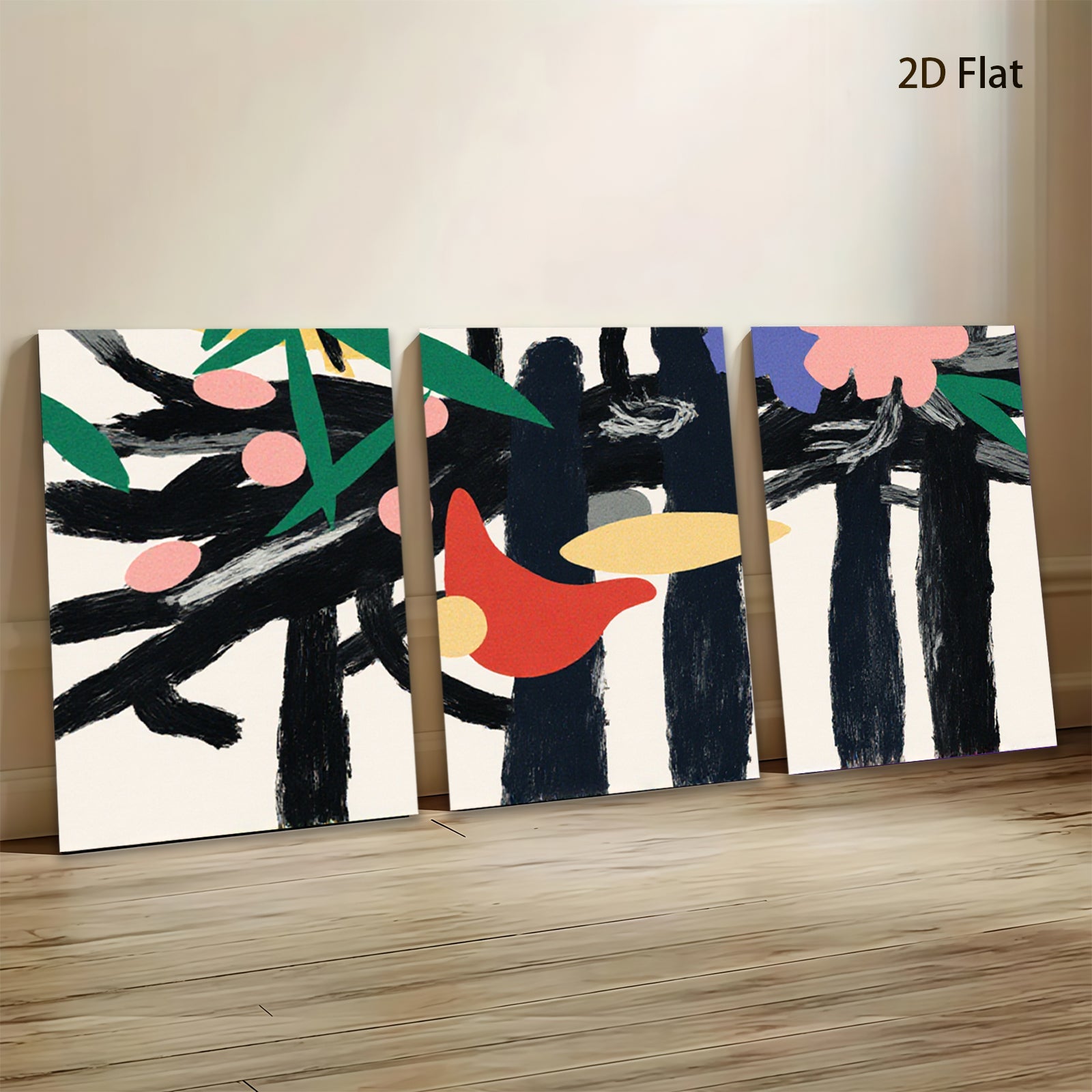 2D flat 1pc Modern Abstract Botanical Forest Wall Art Decor Living Room Bedroom Canvas Prints Gallery Wrapped Artwork Home Decor Farmhouse Style Trending Now