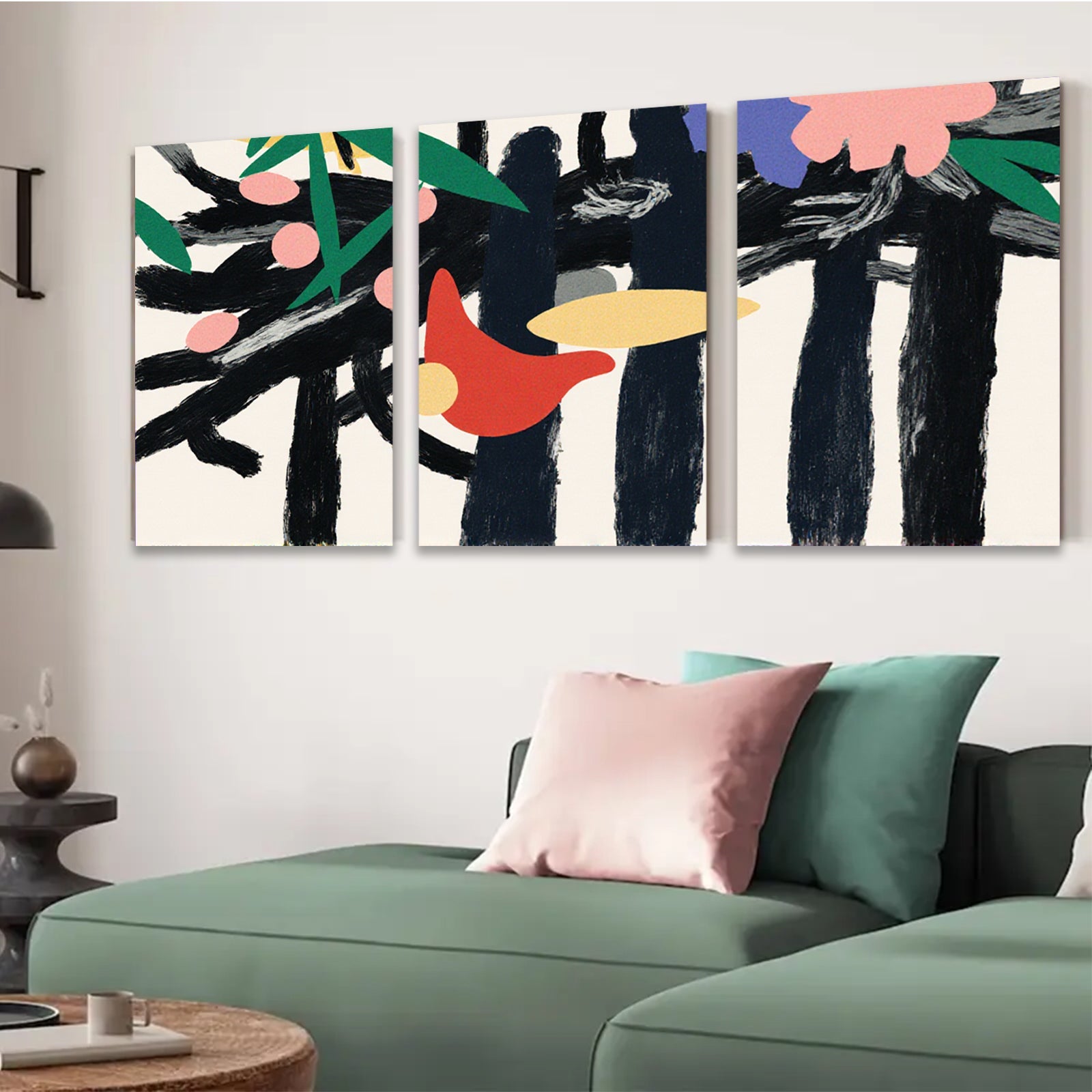 2D flat 1pc Modern Abstract Botanical Forest Wall Art Decor Living Room Bedroom Canvas Prints Gallery Wrapped Artwork Home Decor Farmhouse Style Trending Now