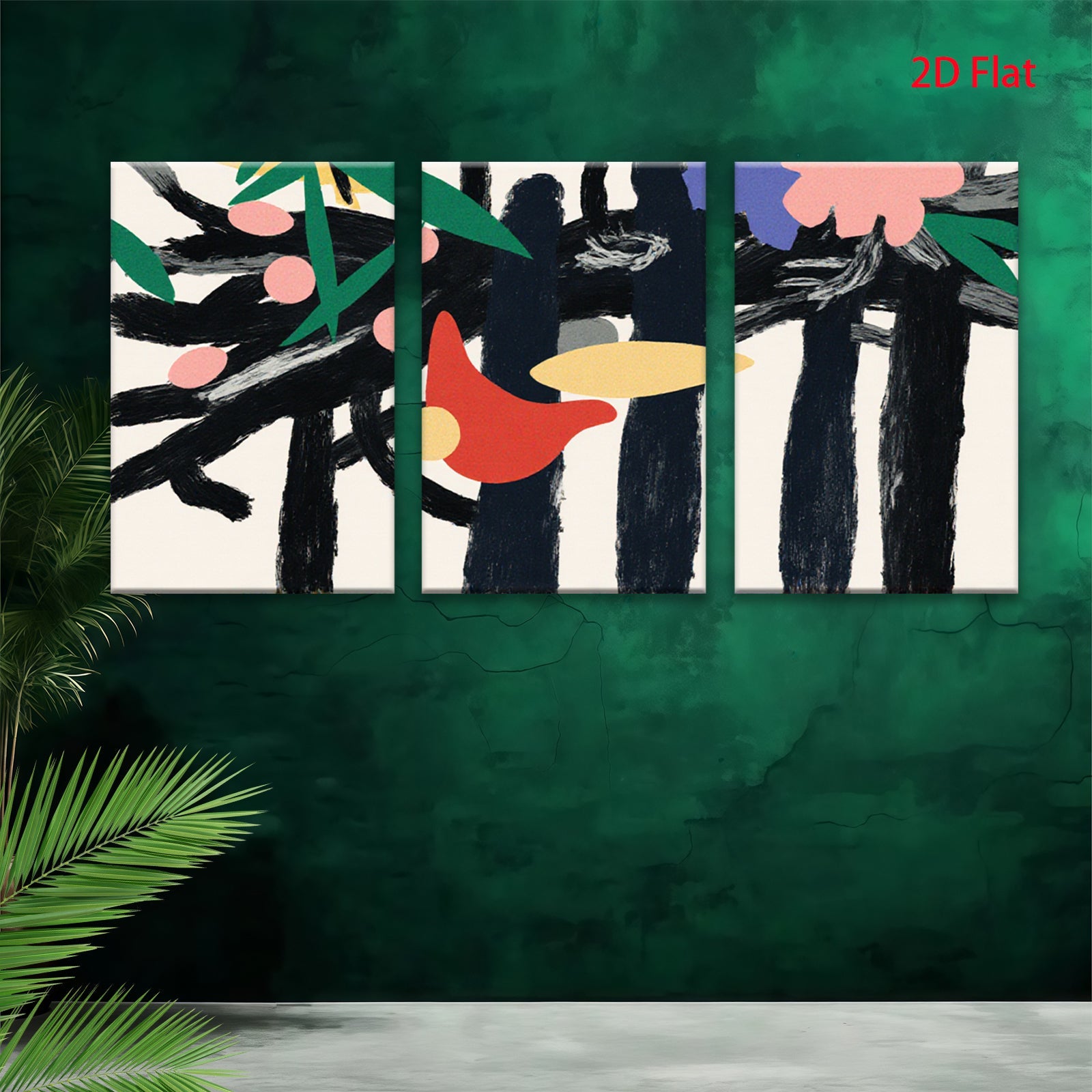 2D flat 1pc Modern Abstract Botanical Forest Wall Art Decor Living Room Bedroom Canvas Prints Gallery Wrapped Artwork Home Decor Farmhouse Style Trending Now