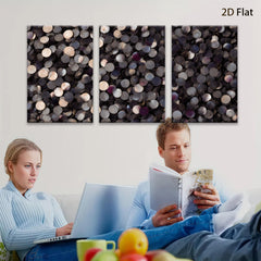 2D flat 1pc Modern Abstract Circles Navy Blue Wall Decor Living Room Bedroom Canvas Art Farmhouse Style Gallery Wrapped Teal Gray Home Accents