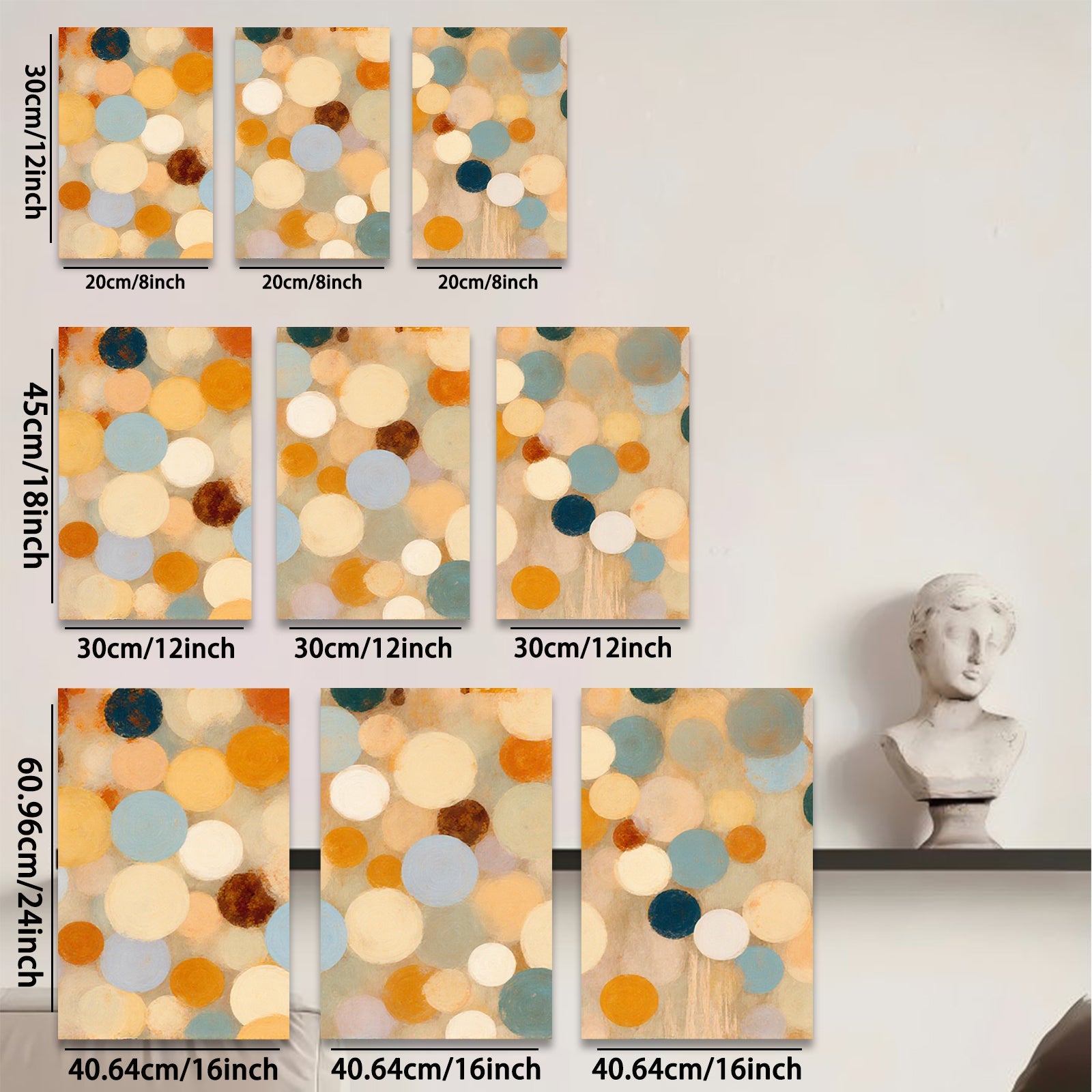 2D flat 1pc Modern Abstract Circles Wall Art Decor Living Room Bedroom Office Canvas Prints Gallery Wrapped Ready To Hang Farmhouse Style