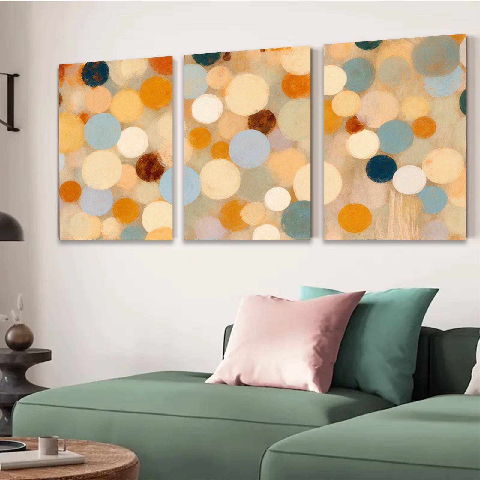 2D flat 1pc Modern Abstract Circles Wall Art Decor Living Room Bedroom Office Canvas Prints Gallery Wrapped Ready To Hang Farmhouse Style