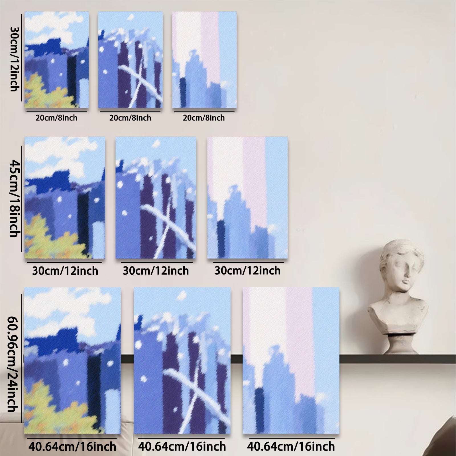 2D flat 1pc Modern Abstract Cityscape Wall Art Canvas Prints for Living Room Bedroom Home Office Decor Farmhouse Style Gallery Wrapped Ready to Hang