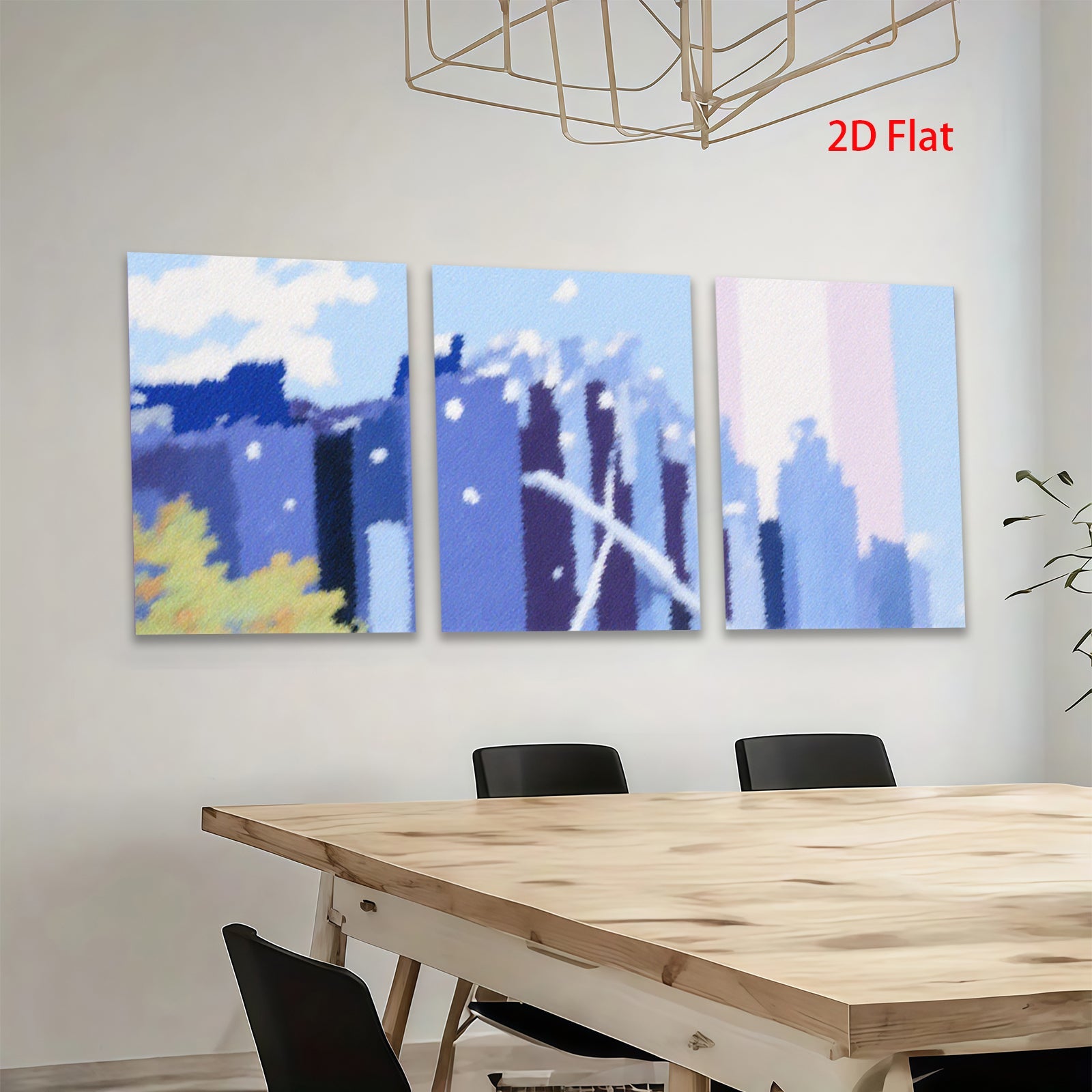2D flat 1pc Modern Abstract Cityscape Wall Art Canvas Prints for Living Room Bedroom Home Office Decor Farmhouse Style Gallery Wrapped Ready to Hang