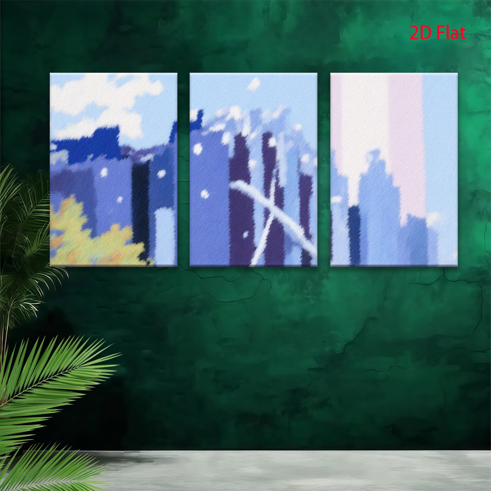 2D flat 1pc Modern Abstract Cityscape Wall Art Canvas Prints for Living Room Bedroom Home Office Decor Farmhouse Style Gallery Wrapped Ready to Hang