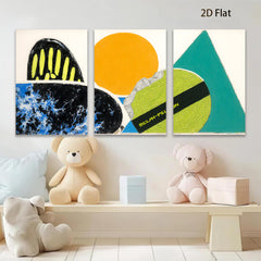 2D flat 1pc Modern Abstract Geometric Canvas Wall Art Decor Living Room Bedroom Office Gallery Wrapped Ready to Hang Farmhouse Style