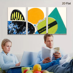 2D flat 1pc Modern Abstract Geometric Canvas Wall Art Decor Living Room Bedroom Office Gallery Wrapped Ready to Hang Farmhouse Style